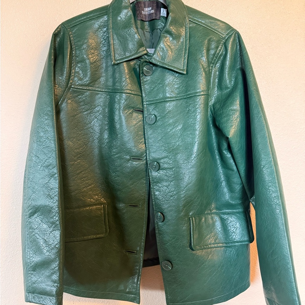 Urban Outfitters Forest Green Leather Jacket